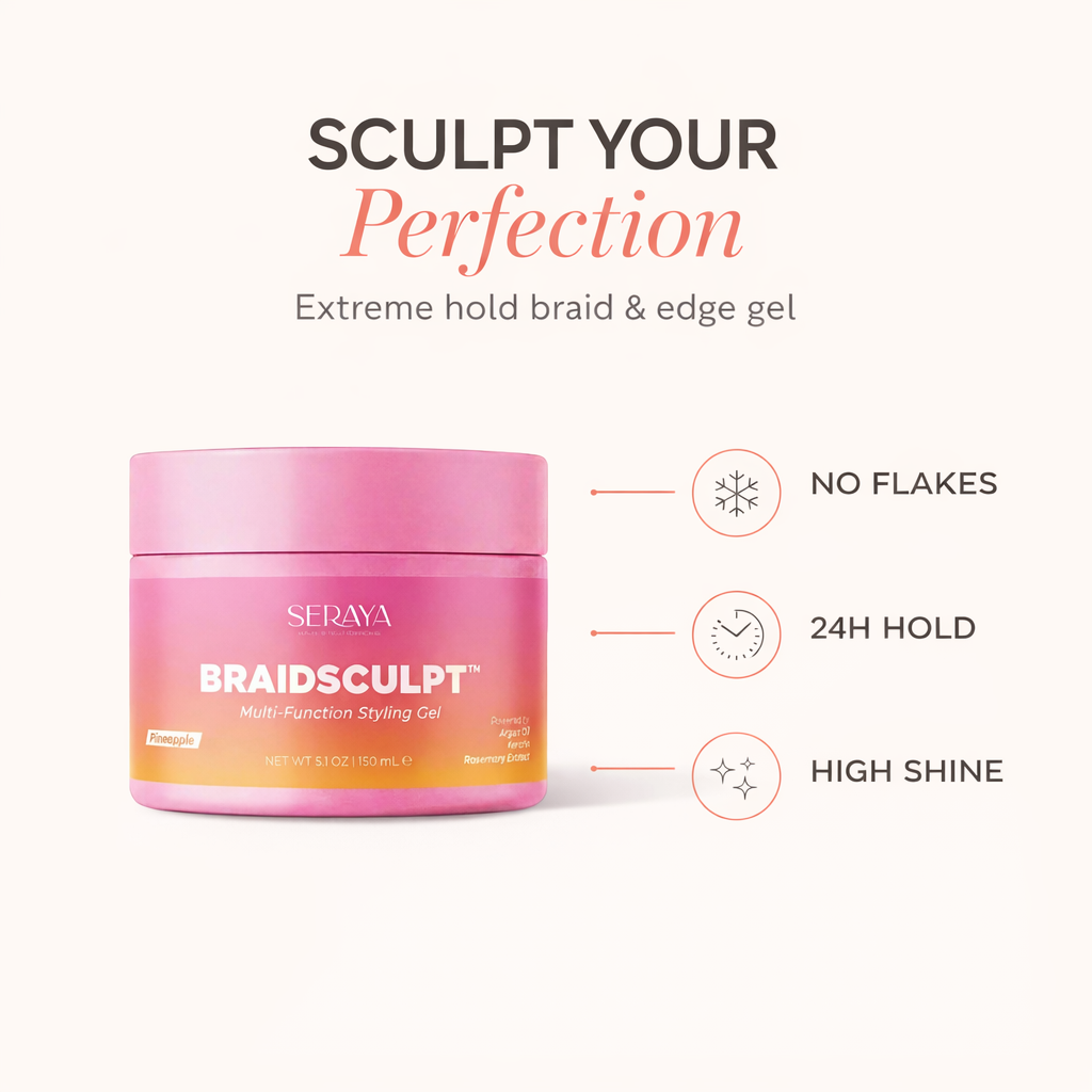 BraidSculpt gel benefits: no flakes, 24h hold, high shine